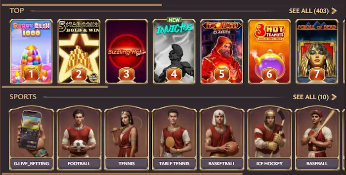 ViciBet Casino games